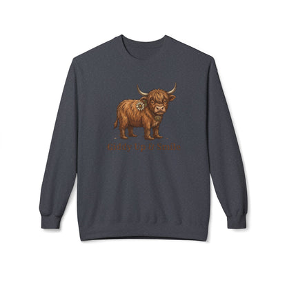 Giddy Up & Smile Highland Cow Crewneck