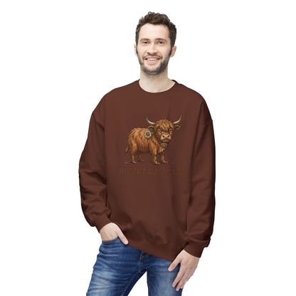 Giddy Up & Smile Highland Cow Crewneck