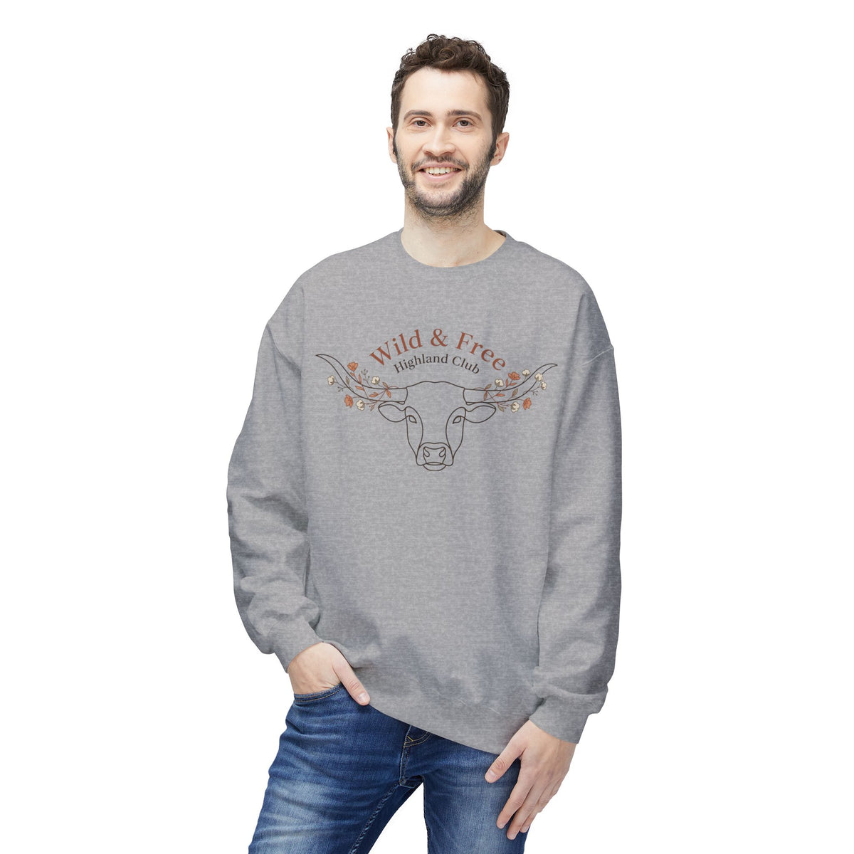 Wild & Free Highland Cattle Crewneck