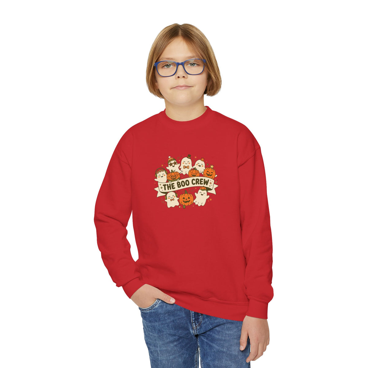 The Boo Crew Youth Halloween Crewneck