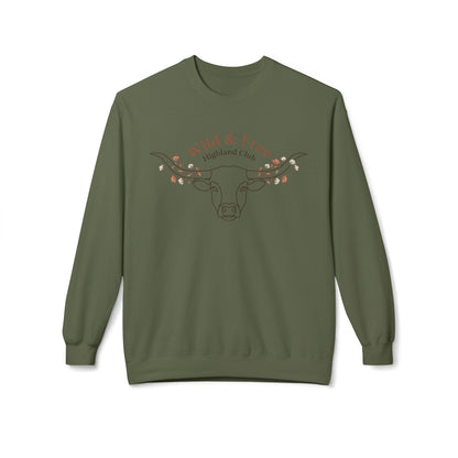Wild & Free Highland Cattle Crewneck