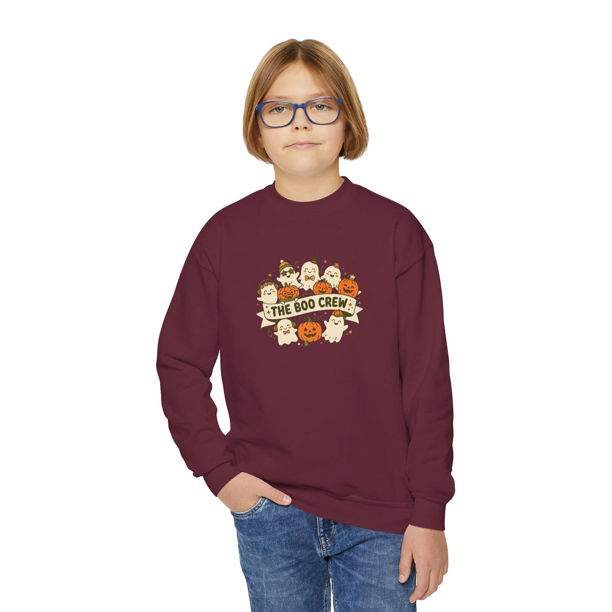 The Boo Crew Youth Halloween Crewneck