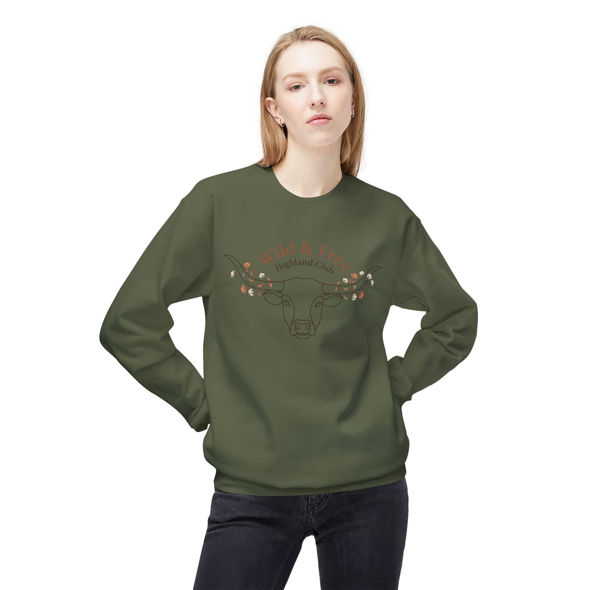 Wild & Free Highland Cattle Crewneck