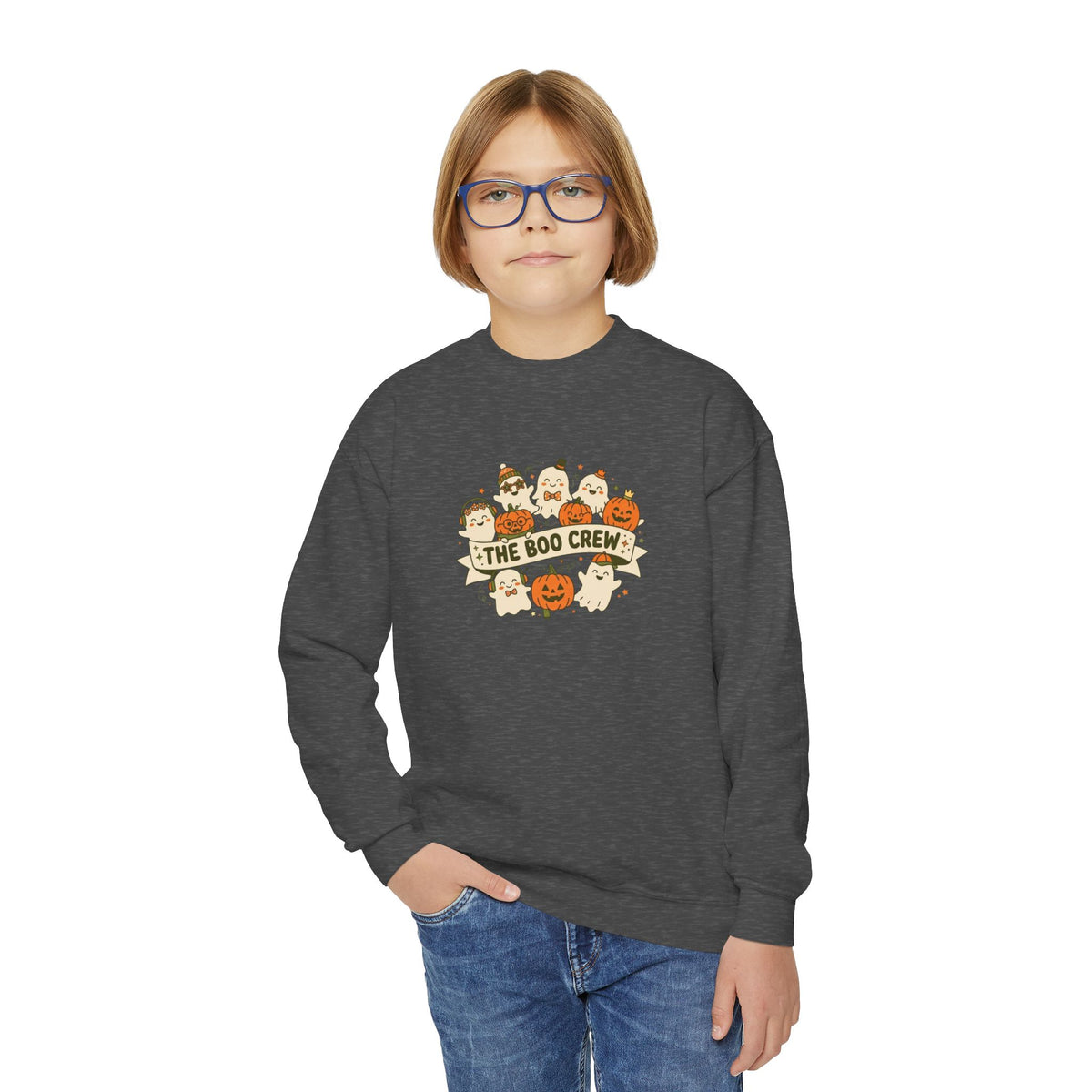 The Boo Crew Youth Halloween Crewneck
