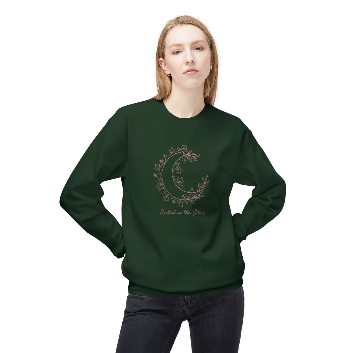 Floral Crescent Moon Crewneck