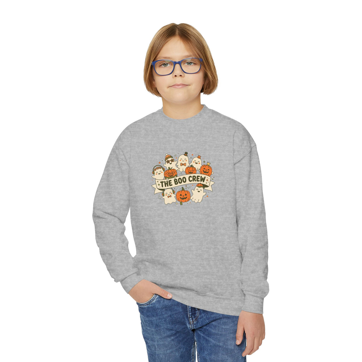 The Boo Crew Youth Halloween Crewneck