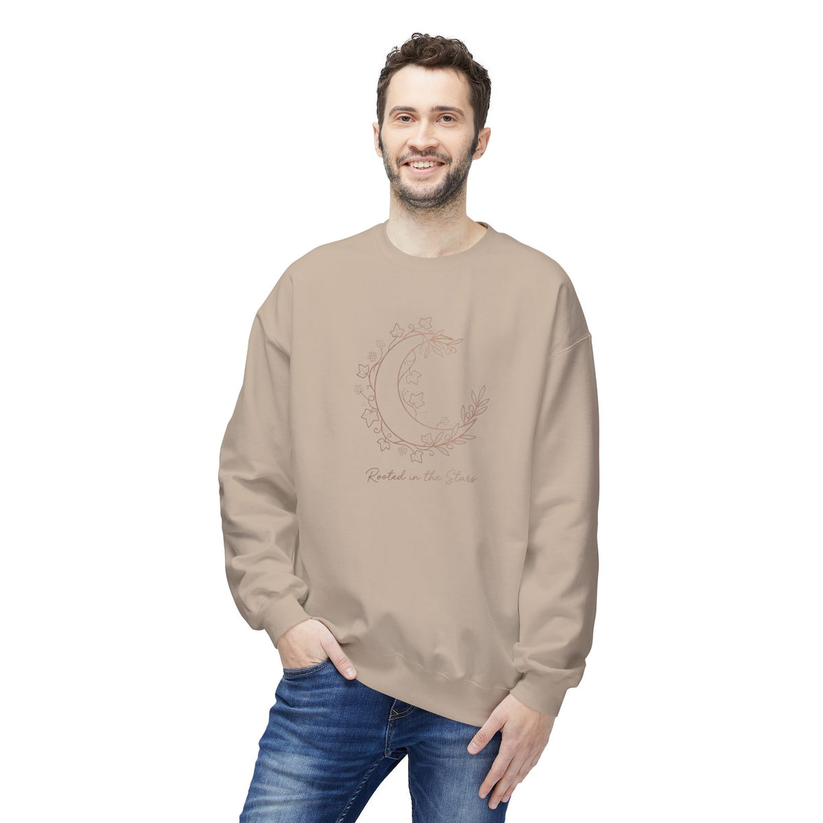 Floral Crescent Moon Crewneck